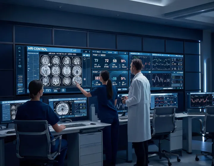 MRI scanner and connected patient monitoring command center